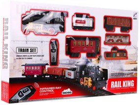 Diaľkovo ovládaný vláčik s dráhami pre deti 3+ funkcia dymu ZKT.19039-8