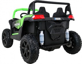 Ramiz Silná pretekárska štvorkolka pre 2 deti Zelená + Bezkartáčový motor + Nafukovacie kolesá + LED zvuk