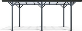 Prístrešok na auto BestBerg BBCP-CP8 / 17,3 m² / 576 × 300 × 219 cm / antracit/sivá