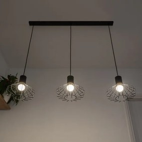 Luster na lanku SOLANO 3xE27/15W/230V čierna/zlatá