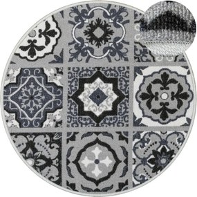 Protišmykový koberec PATCHWORK 19 New sivý