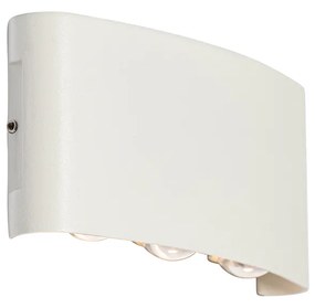 Vonkajšia nástenná lampa biela vrátane LED 6-svetlo IP54 - Silly