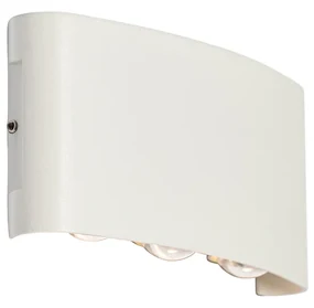 Vonkajšia nástenná lampa biela vrátane LED 6-svetlo IP54 - Silly