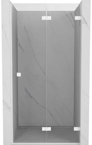 Mexen, Mexen Lunar-F pravé sklápacie sprchové dvere 60 cm, transparentné, biele - 836-060-000-20-00-P