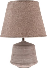 Béžovosvetlohnedá stolová lampa s textilným tienidlom (výška 33 cm) – Dakls