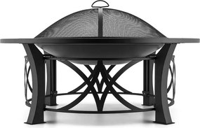 Blumfeldt Ronda, ohnisko, Ø 95 cm, gril, ochrana pred iskrami, oceľ, brunírované