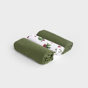 Sada kuchynských utierok TICKLE zelená / biela 703317
