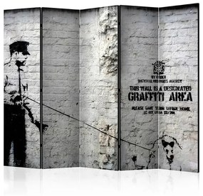 Paraván - Banksy - Graffiti Area II [Room Dividers] Veľkosť: 225x172, Verzia: Akustický