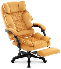 Ergonomická kancelárska stolička HC-1031 s podnožkou - horčicovo-žltá