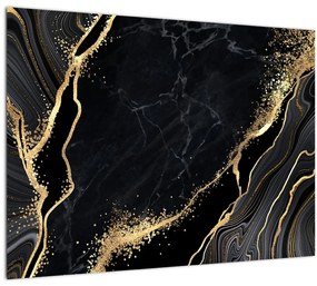 Sklenený obraz zlaté abstrakcie (70x50 cm)