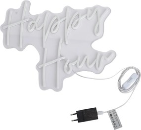 Neónová nástenná lampa biela vrátane LED - Happy Hour
