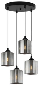 Závesné svietidlo Riffle Square, 4x grafitové sklenené tienidlo, b, o