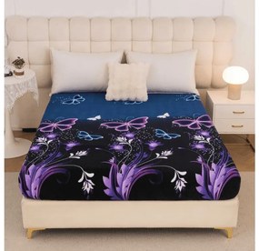 Plachta mikroplyš VIOLET BUTTERFLY 90x200 cm tmavomodré