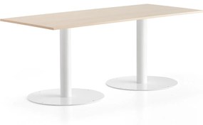 Stôl ALVA, 1800x800x720 mm, biela, breza