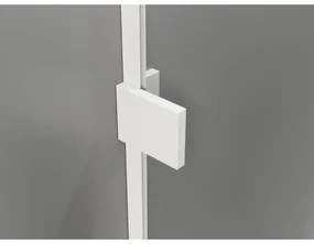 Mexen Lunar T, pravý výklopný sprchový kút 140 x 120 cm, 8mm číre sklo, biely profil, 834T-140-120-20-00-P