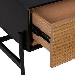 Konferenčný stolík v dekore jaseňa v čiernej a prírodnej farbe 60x124 cm Orleans – Ixia