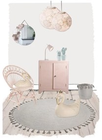 Sivý ručne tkaný koberec Nattiot Josephine, ∅ 140 cm