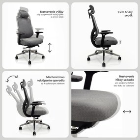 Ergonomická kancelárska stolička tmavosivá AXIS