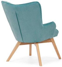 Tyrkysové menčestrové kreslo Niko – Ropez