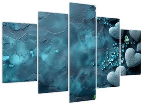 Obraz - Kamene tvaru srdca (150x105 cm)