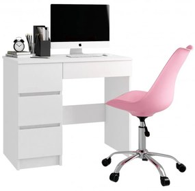 Počítačový stôl A7 biely ľavý