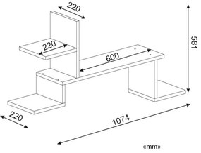 Nástenná polica ROCK 58x107 hnedá
