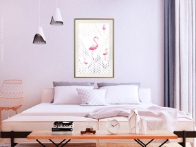 Artgeist Plagát - Flamingo Family [Poster] Veľkosť: 20x30, Verzia: Zlatý rám