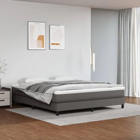 Boxspring posteľ s matracom sivá 180x200 cm umelá koža 3144277