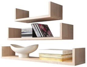 SADA 3x Nástenná polica TRIO dub sonoma