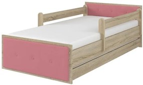 Raj posteli Detská čalúnená posteľ MAX   XL " ružova" dub sonoma