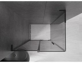 Mexen Velar L, sprchový kút s posuvnými dverami 100 x 70 cm, 8mm šedé sklo, čierna matná, 871-100-070-43-70