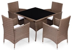 ZÁHRADNÝ SET CANIS 4 x KRESLO + HRANATÝ STÔL