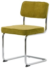 Zelená menčestrová jedálenská stolička Rupert – Unique Furniture