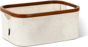 Krémový látkový úložný box 38x26x16 cm Bamboo/Linen – Bigso