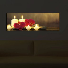 Obraz s LED svetlom Sviečky 90x30 cm