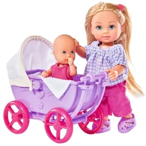 Bábika Evička doll walk, s kočiarikom, 2druhy