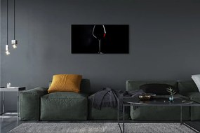 Obraz canvas Čierne pozadie s pohárom vína 120x60 cm