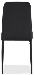 Jedálenská stolička MAVERIK zamatová, čierna