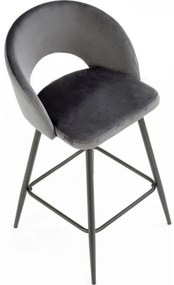 Barová stolička 89x49 cm šedá/čierna