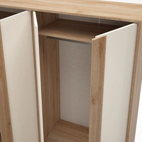 Šatníková skriňa v dekore duba v krémovo-prírodnej farbe 180x197,5x53 cm Dennis – Marckeric