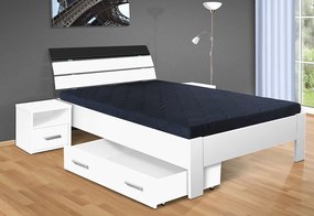 Nabytekmorava Manželská posteľ Darina 200x160 cm farba lamina: biela 113, typ úložného priestoru: úložný priestor - šuplík, typ matraca: bez matraca