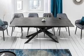 Jedálenský stôl Euphoria 180-220-260cm keramický grafitový vzhľad