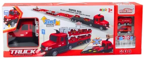 LEAN TOYS Pretekárska dráha Lora Odťahové vozidlo 2v1 - červená