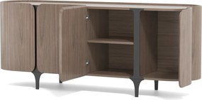 Komoda Sileno 200 cm ořech/černá