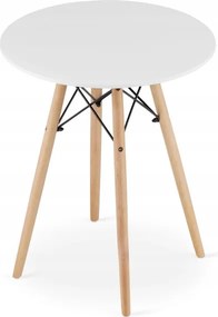 Jedálenský stôl TODI biely / hnedý s dvomi stoličkami WAT biele / hnedé