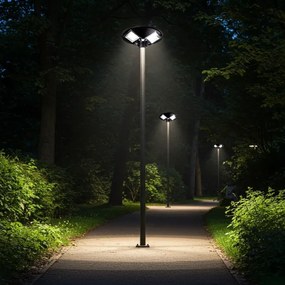 LED Solárna pouličná lampa so senzorom LED/15W/6V 6500K IP65 čierna + DO