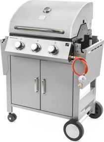 Plynový gril OKLAHOMA BBQ, 3 horáky, s redukčným ventilom, strieborná Penta CZ