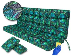 Vankúš na záhradnú hojdačku POLA 150 cm modré listy