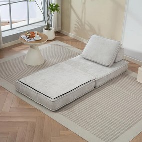 Rozkladacia penová sofa CALMERO - svetlo sivá