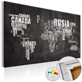 Artgeist Obraz na korku - Mundo Negro [Cork Map] Veľkosť: 120x80